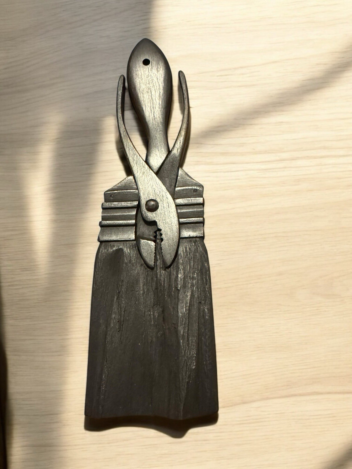 Charred Wood Wall Art Sculpture Paint Brush Pliers ~Workshop ~ Craft Room Decor