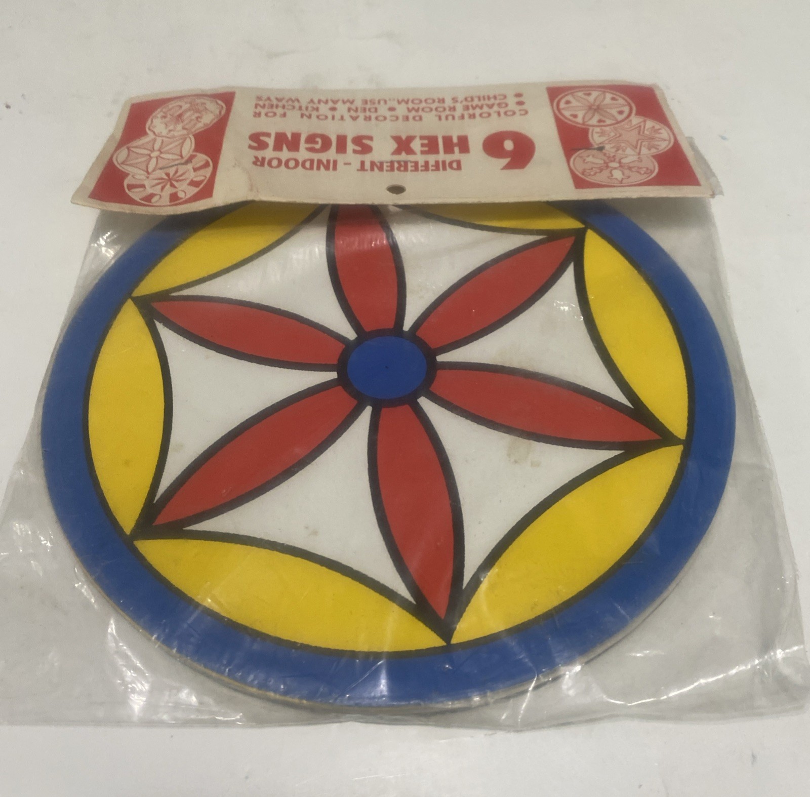 6 Different indoor hex signs colorful decorations MINT In Pkg