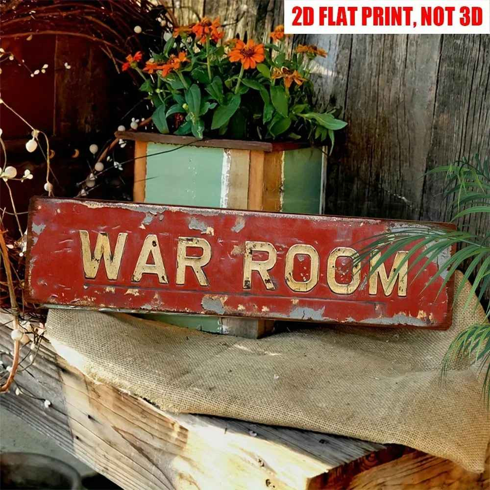 Vintage War Room Metal Signs Retro Military Decor Home Office Game Room Bar 4×16