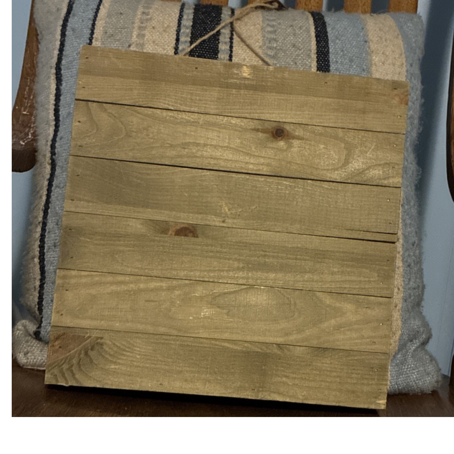 Rustic Brown Wood Grain Square Wall Plaque Hanging Wall Mounted Decorative