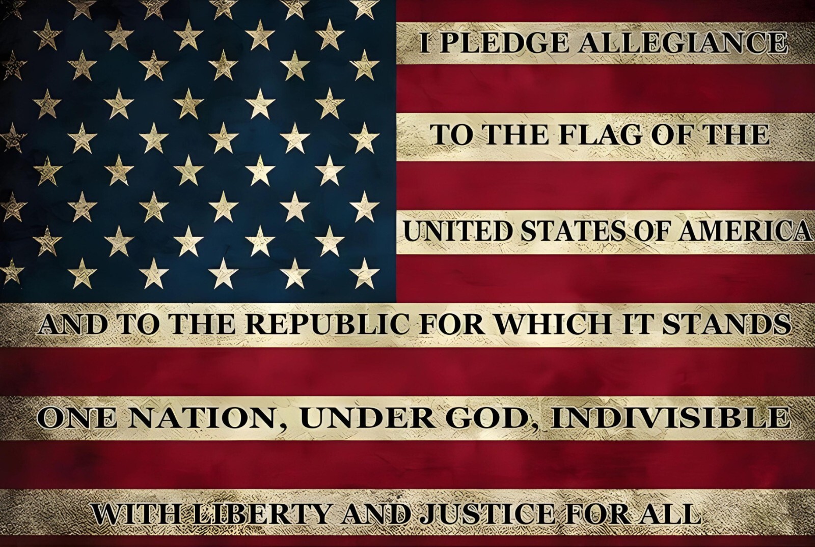 Weathered US Flag Sign Weatherproof Aluminum