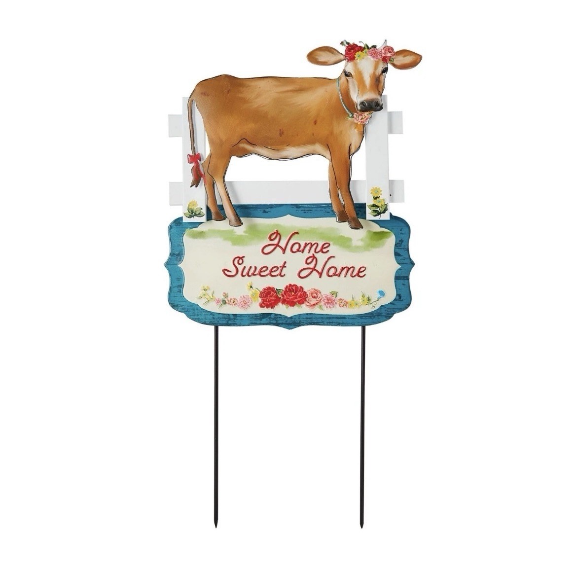 The Pioneer Woman Home Sweet Home Cow Lawn Stake 13 x 21.7 in NEW