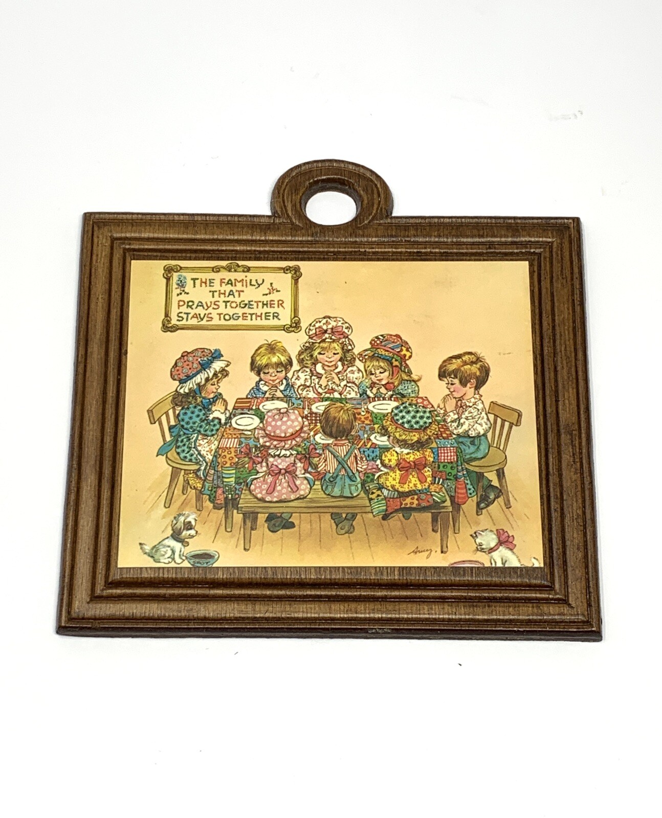 Small 5” X 6” Inch Wooden Religious Family Pray Love Saying Wall Hanging Decor