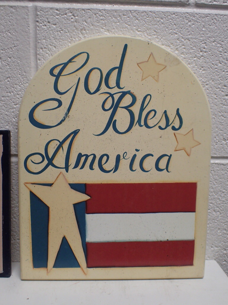 Lot of (3) Patriotic Wooden WALL SIGNS PLAQUES