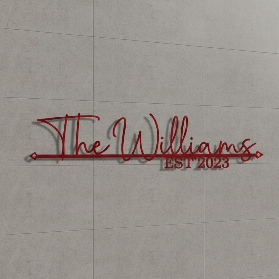Custom Metal Name Sign, Personalized Family Name Wall Art, Business Logo Sign