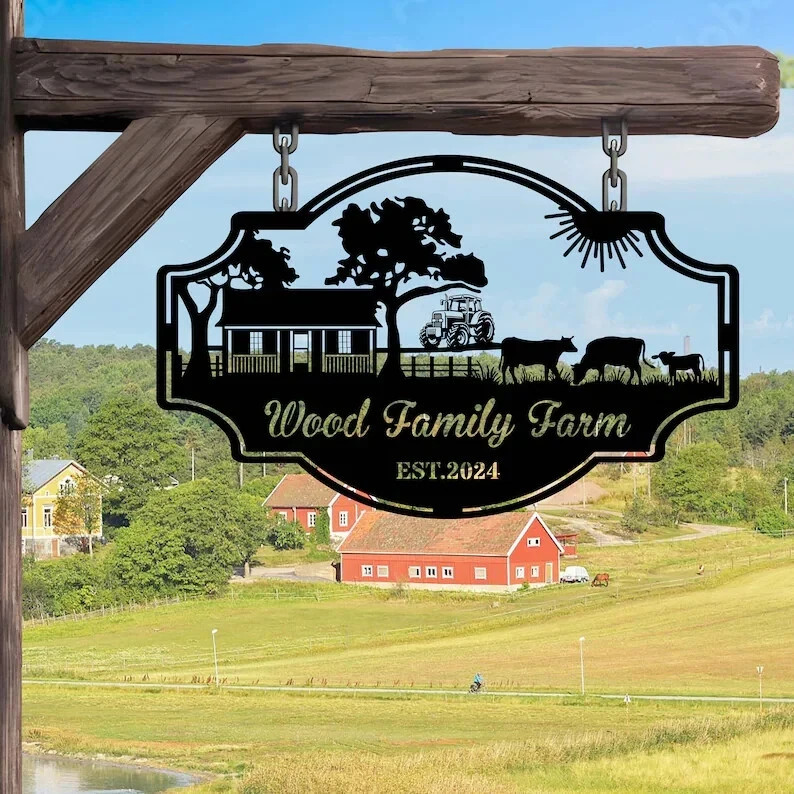 Personalized Horse Farm Metal Sign Custom Ranch Monogram Wall Art Barn Decor
