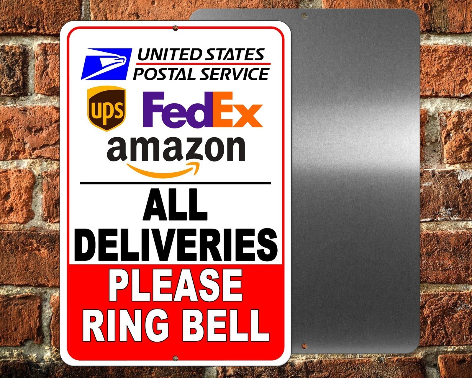 Deliveries Ring Bell Sign Or Decal 6 Sizes packages delivery driver I121
