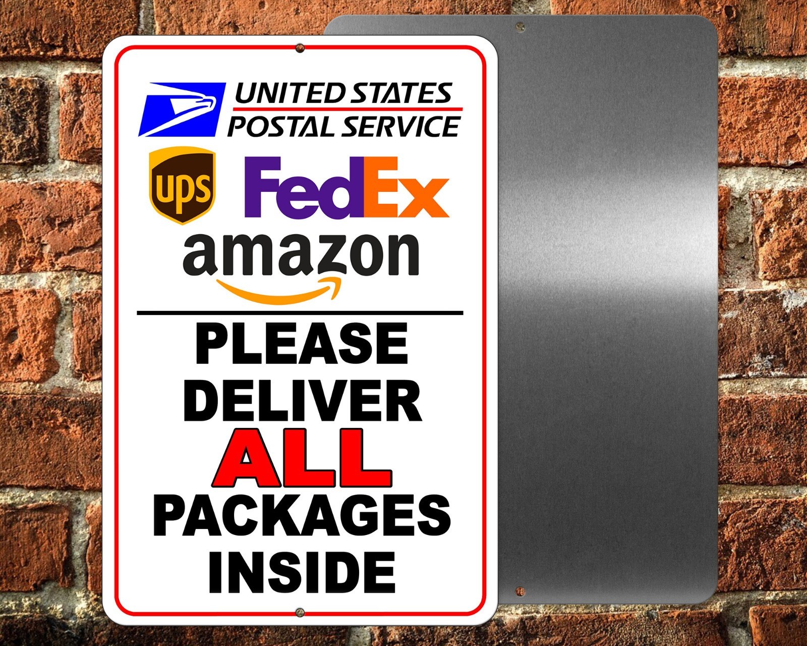 Deliver Packages Inside Sign Or Decal Delivery Driver Instructions Leave Here