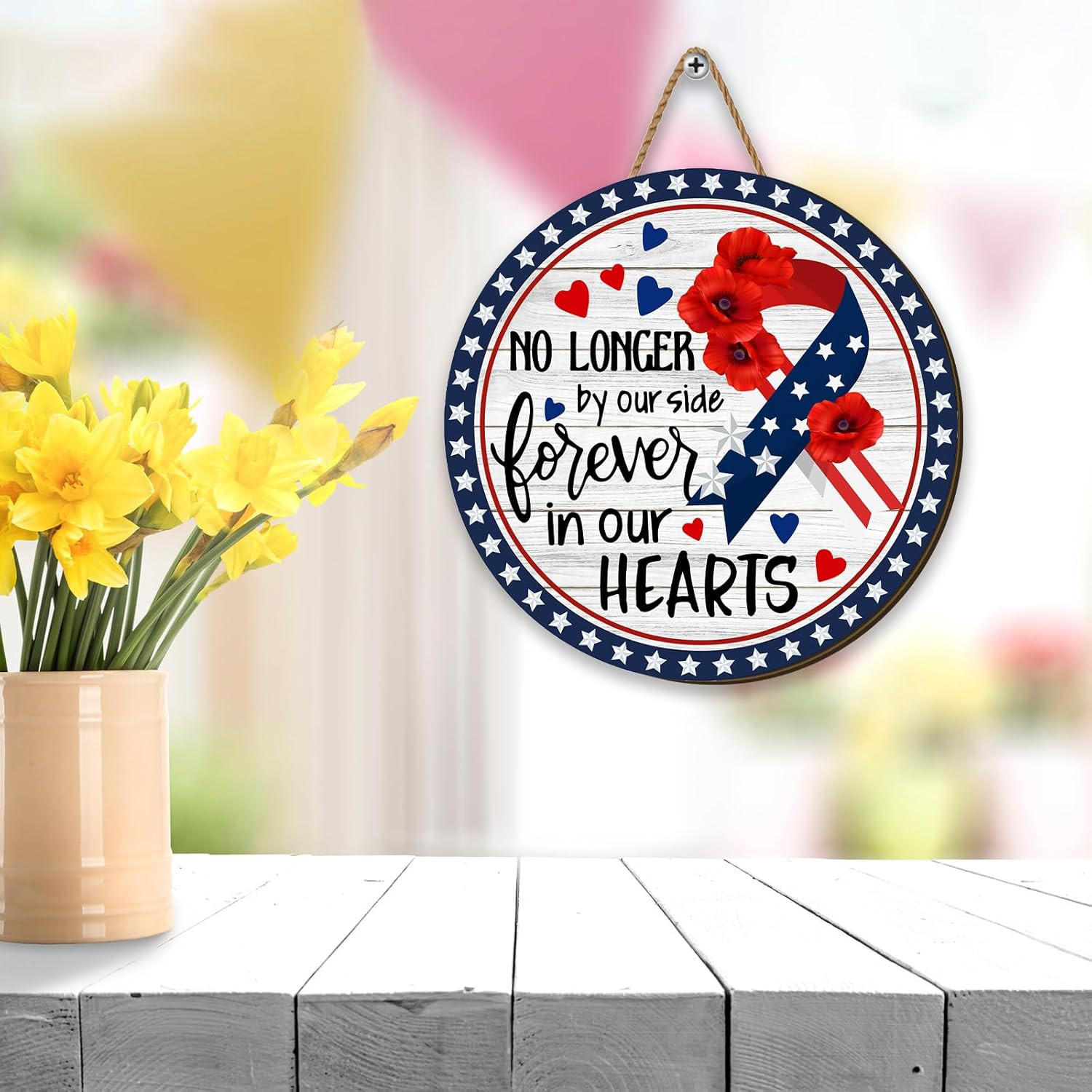 Memorial Day Decorations 4Th of July Door Sign Thank You Veterans Patriotic Deco