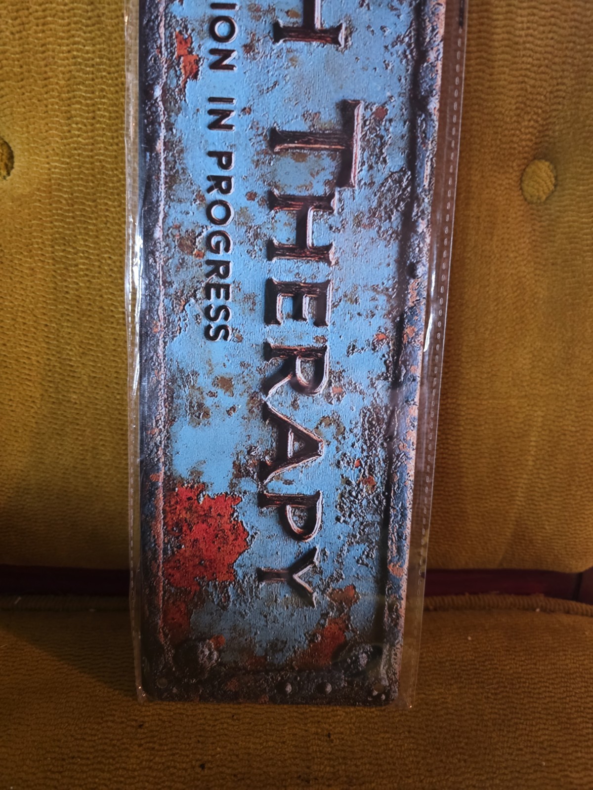 Metal Porch Therapy Sign 4X16 ” Vintage Metal Wall Art Plaque for Home Decor NEW