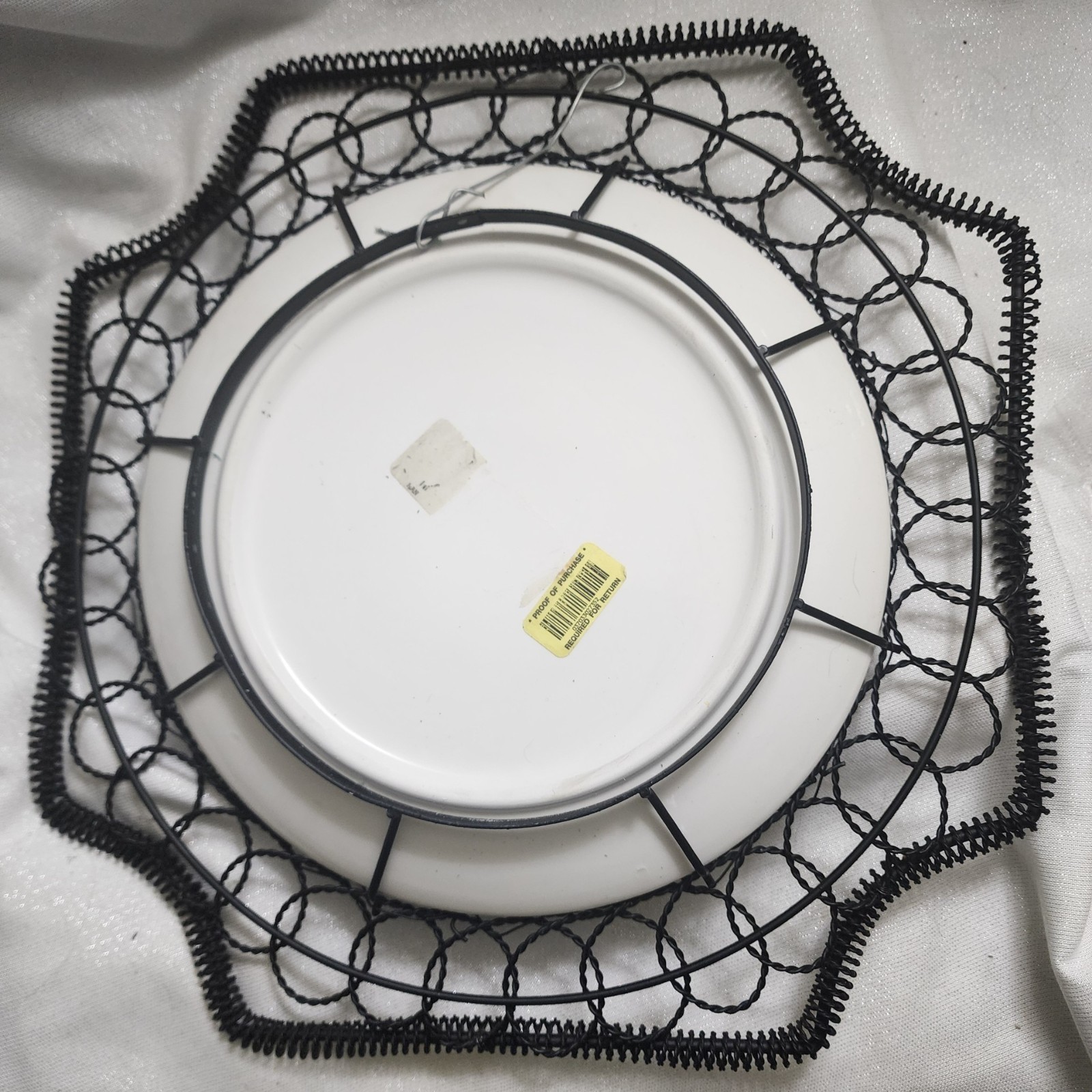 Large Chicken Wall Hanging Black & White Wire Frame French Country