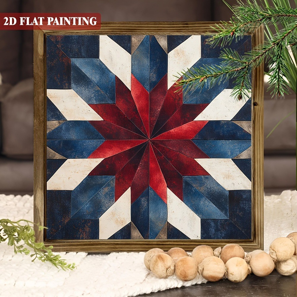 2D Farmhouse Style Barn Star Wooden Plaque Room Home Art Decor Housewarming Gift