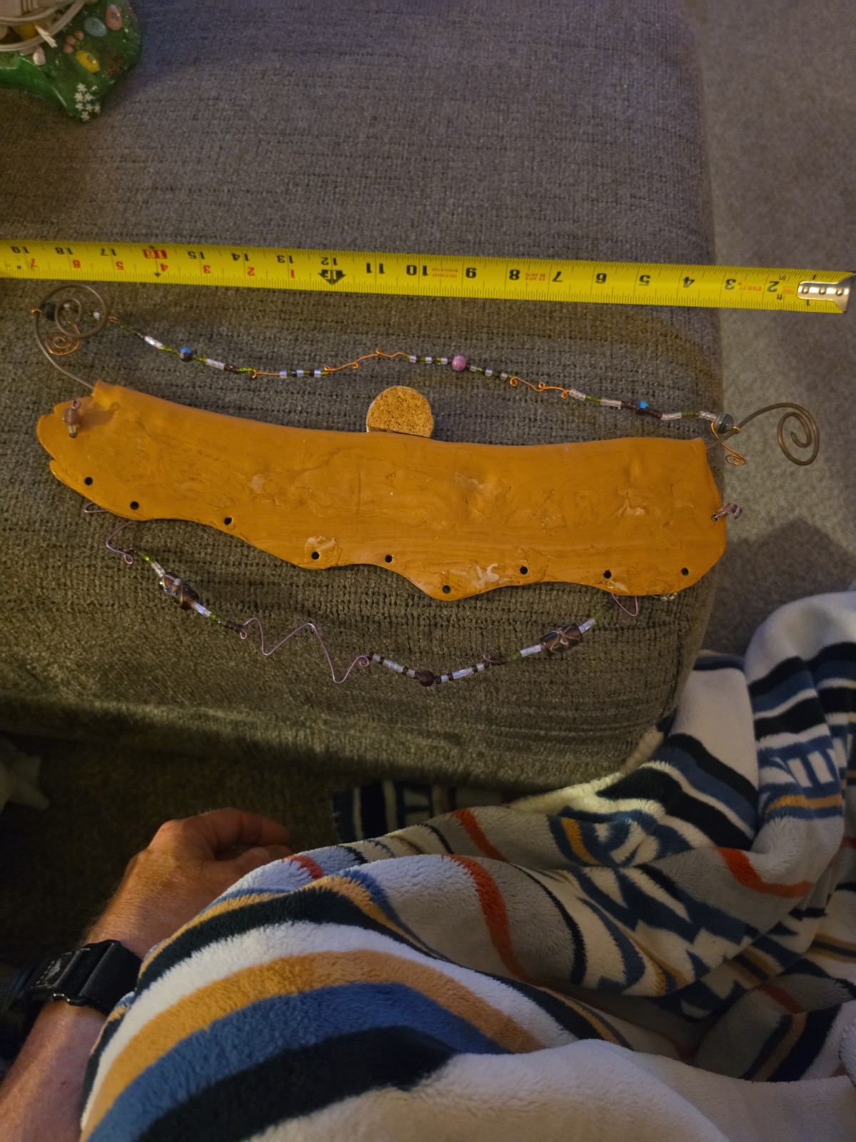 Handmade Leather Sign With Copper Wire And Beads Just Cool.