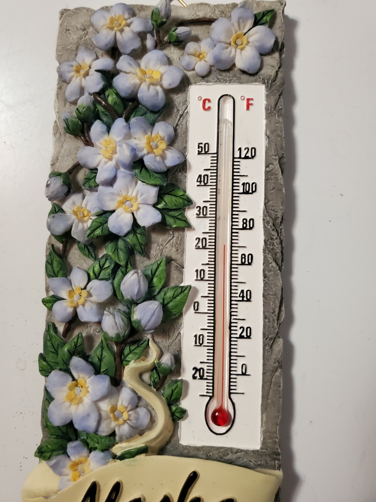 Vintage Spoontiques Thermometer Porcelain Sign Alaska Wall Decor (8 inch)
