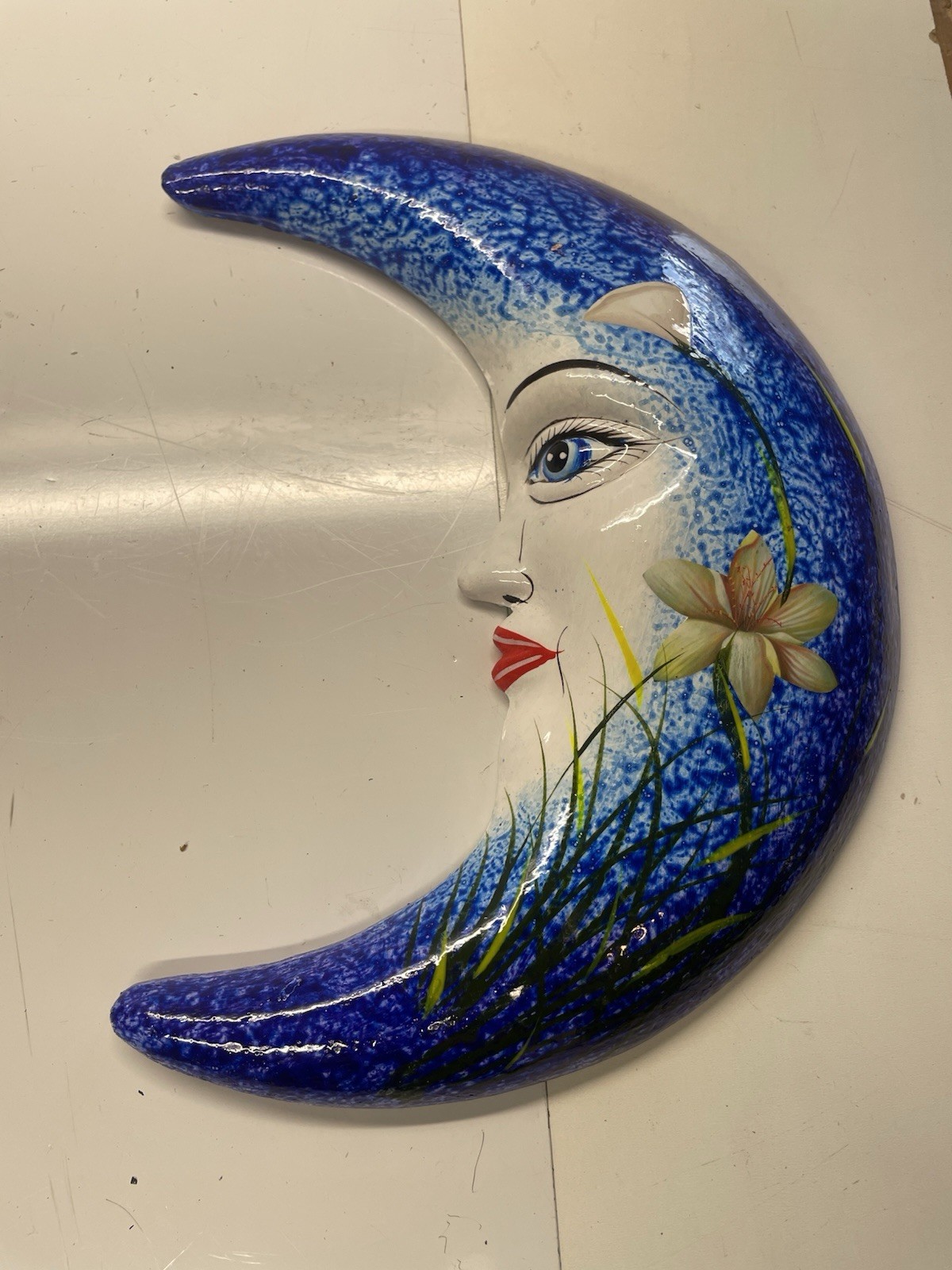 Vintage Celestial Indoor Outdoor Sun Moon Wall Hanging Artisan Decor Whimsical
