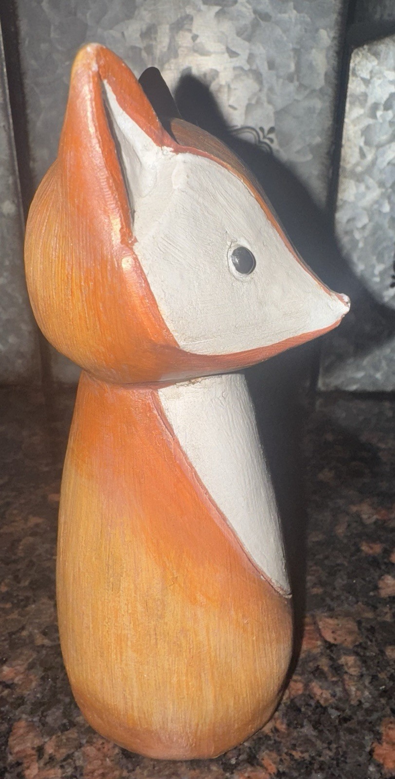Friendly Forest Fox Resin Animal Decor/Shelf Sitter 6 x 4.