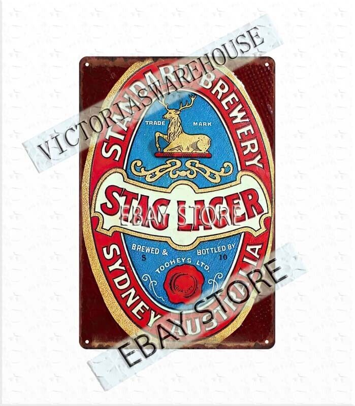 standard brewery stag lager sydney australia metal tin sign wall plaques