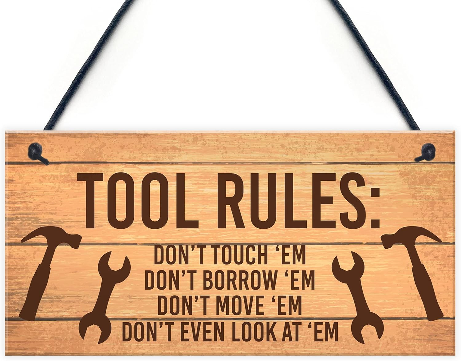 Funny Tools Sign for Man Cave Garage Shed Door Sign Gift for Men Dad Grandad