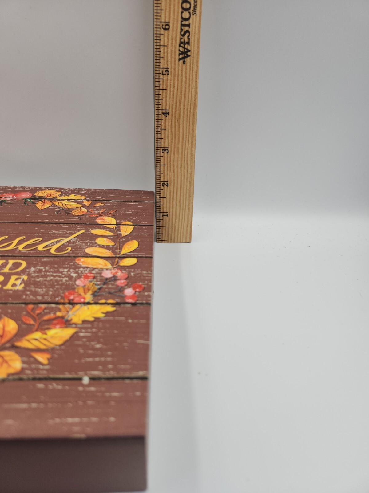 Fall Home Decor “Blessed Beyond Measure” Word Art Sign 8 X 8 Inches