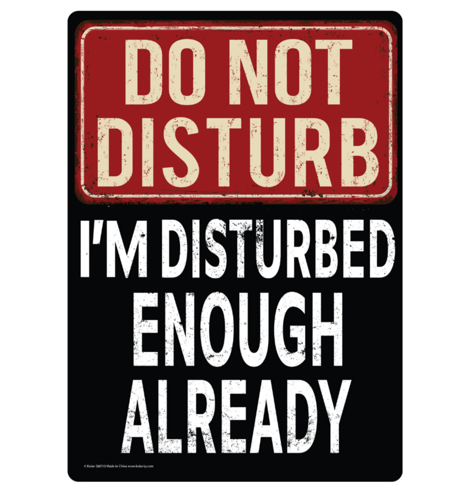 Metal Tin Sign “Do Not Disturb – I’m Disturbed Enough Already” Wall Decor #F-101