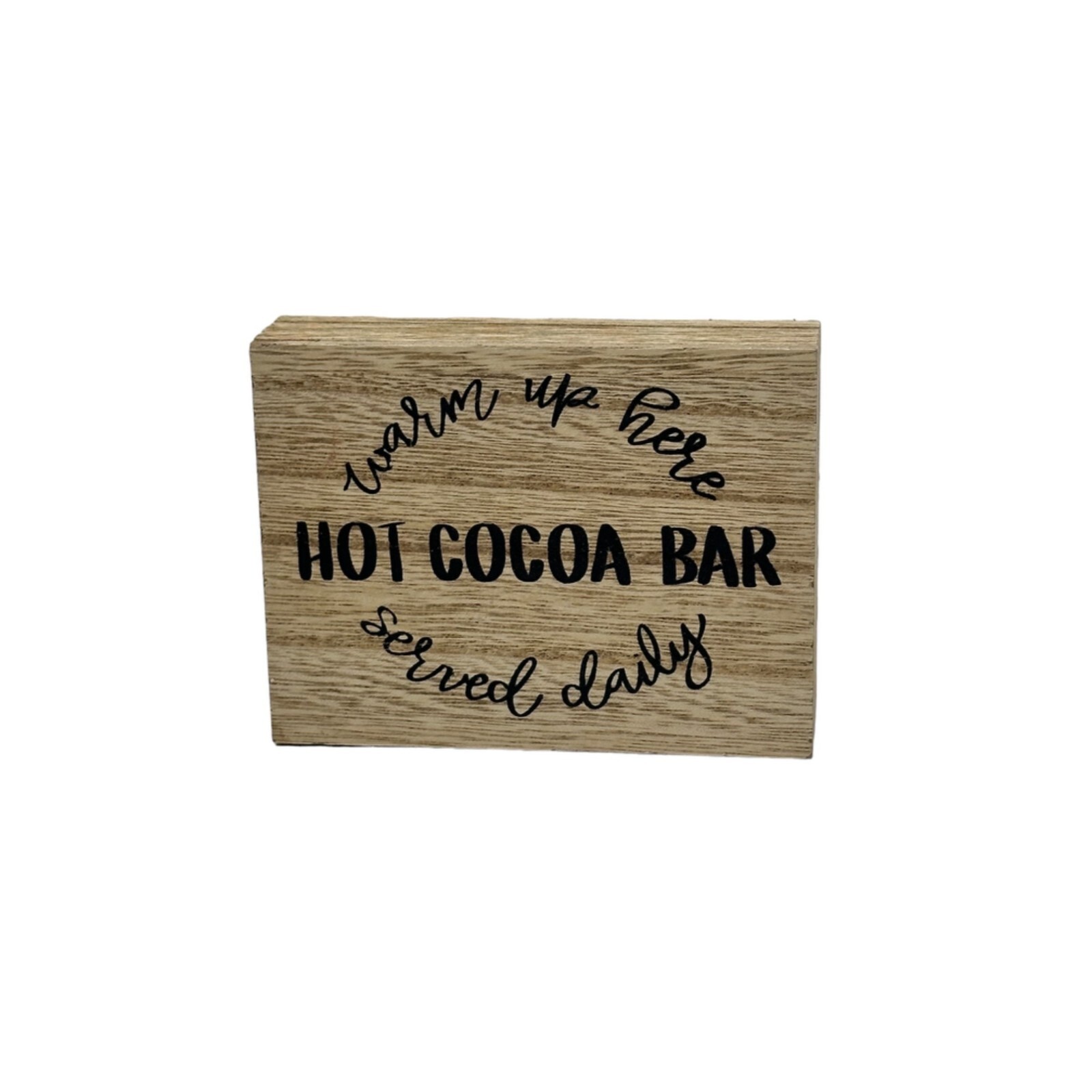 Farmhouse Mini Hot Cocoa Sign 4 inch Freestanding Tiered Tray Decor Holiday New