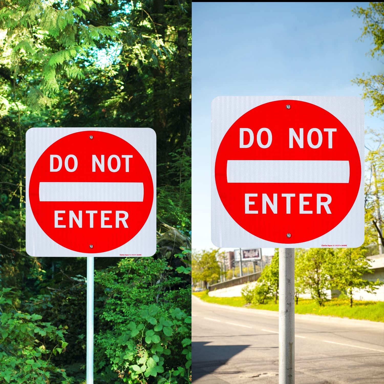 Reflective Do Not Enter Sign 24×24″ Aluminum