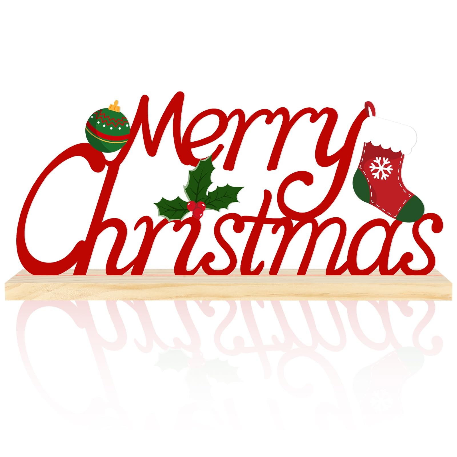 Metal Tabletop Decoration with Wood Base, Holiday Decorations for Home, Offic…