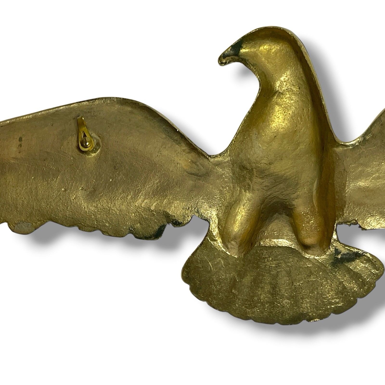 American Bald Eagle with Spread Wings Cast Iron Brass Wall Plaque 18” Patriotic