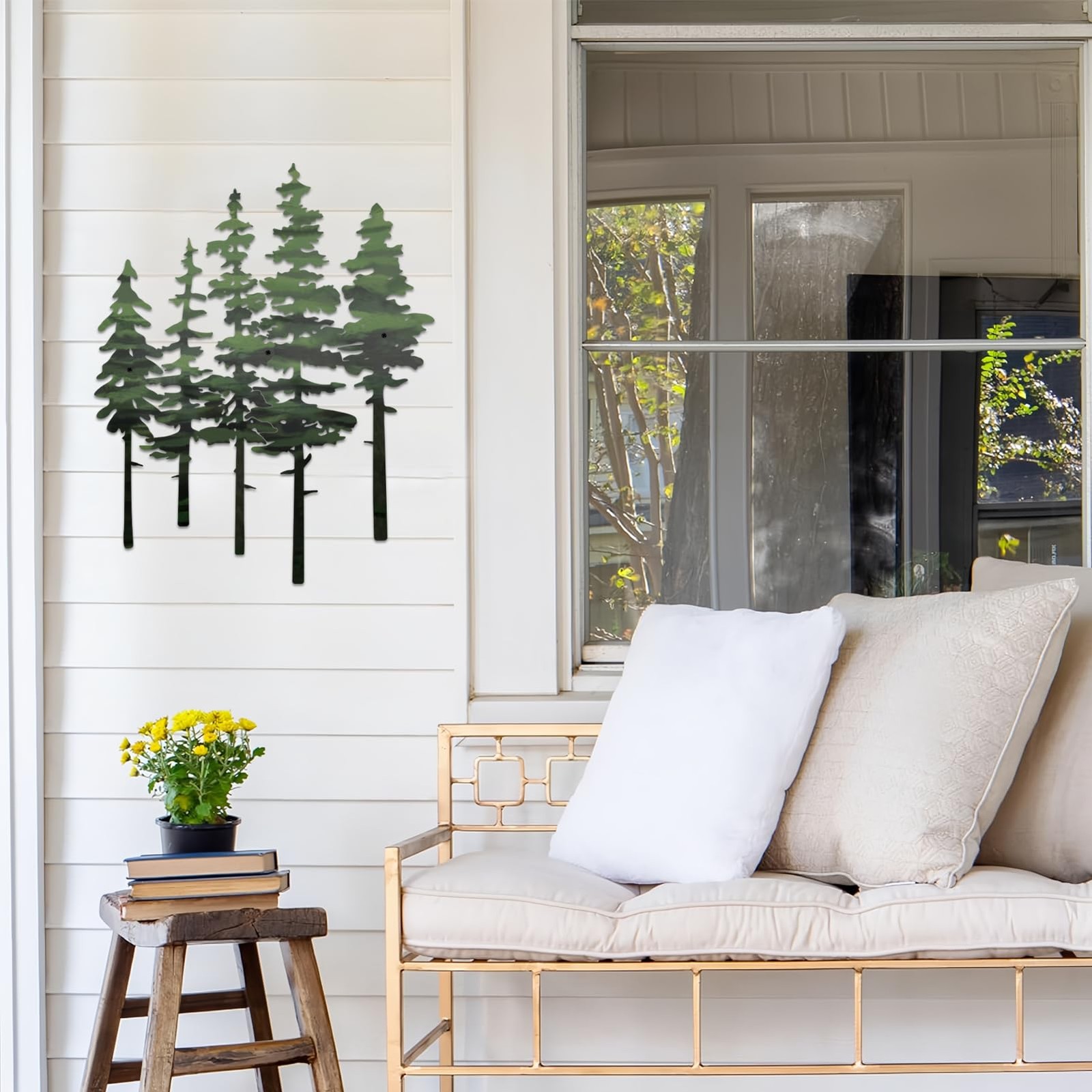 Metal Pine Tree Wall Art, Metal Tree Wall Decor, Nature Rustic Farmhouse Cabi…