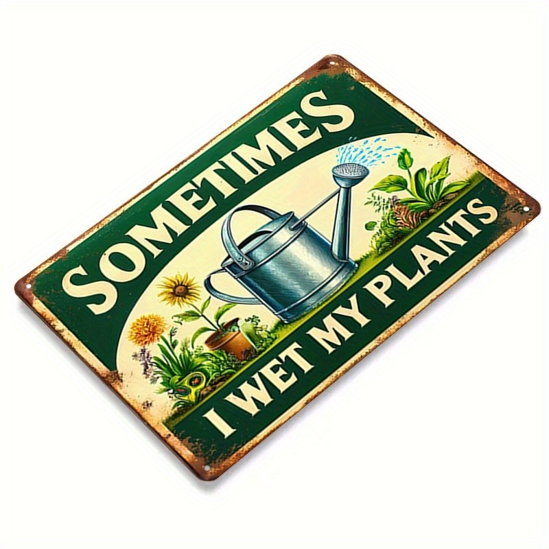 Vintage Metal Garden Sign Humorous Wall Decor Plant Lovers Outdoor Indoor Decor