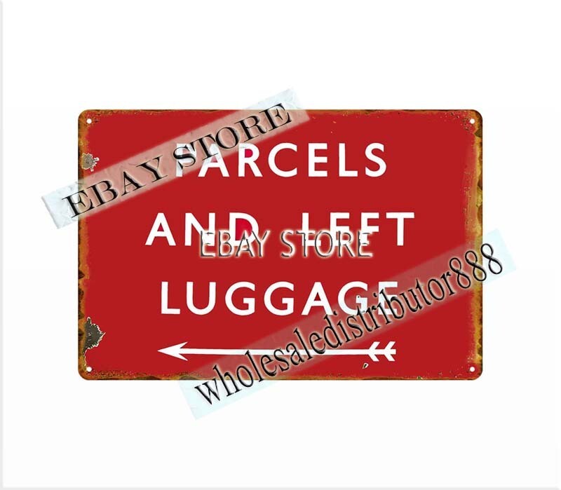 PARCELS & LEFT LUGGAGE SUBWAY metal tin sign garage distressed decor