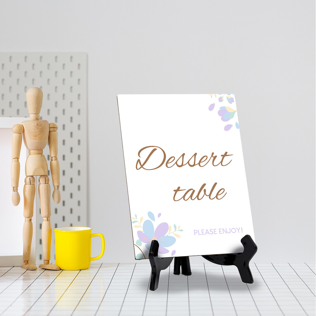 Signs ByLITA Desert Table Please Enjoy! 6×8″ Table Sign With Acrylic Stand