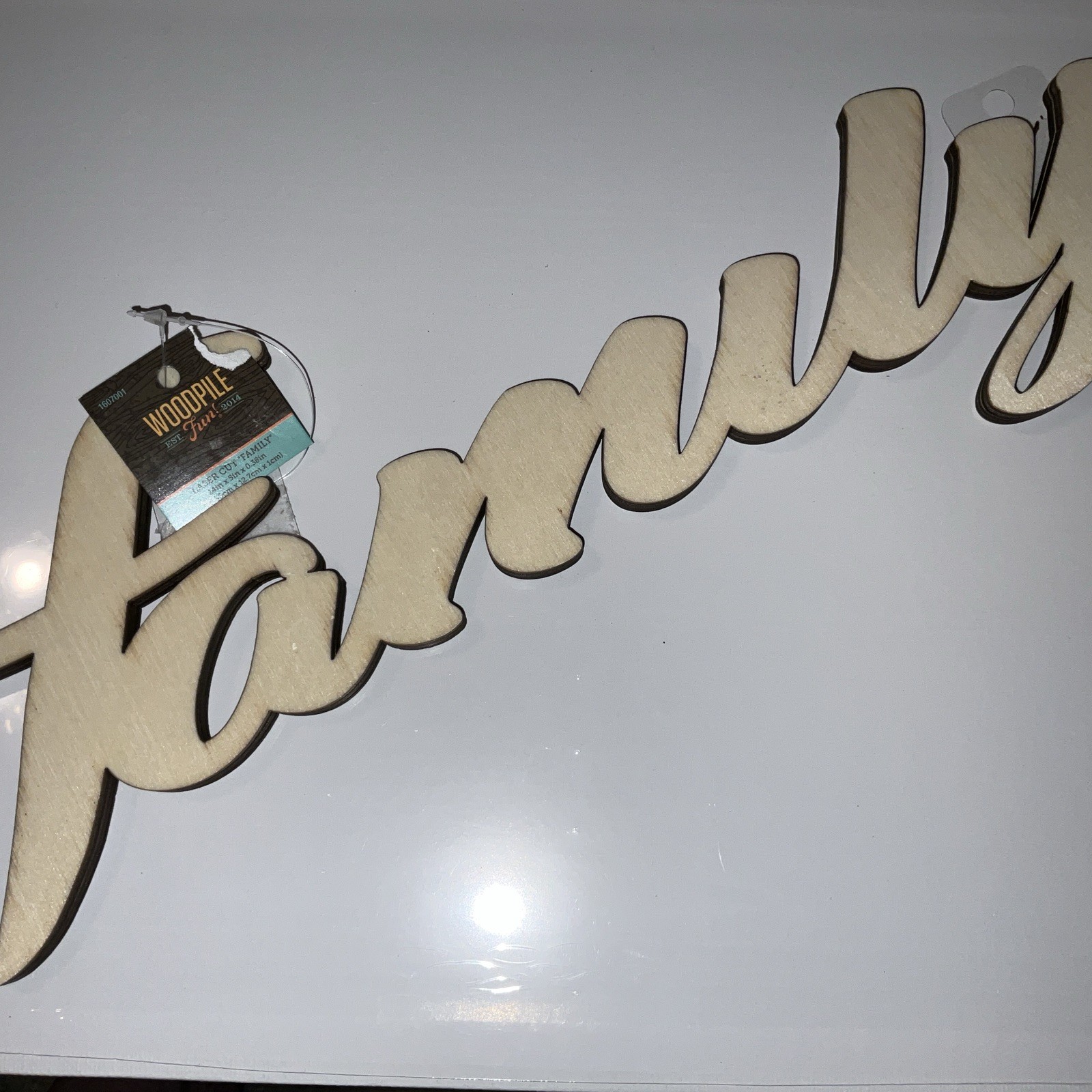 Family 14x5x.38 Laser Cut Wood Thick Paintable Or Stained Make It Your Own New