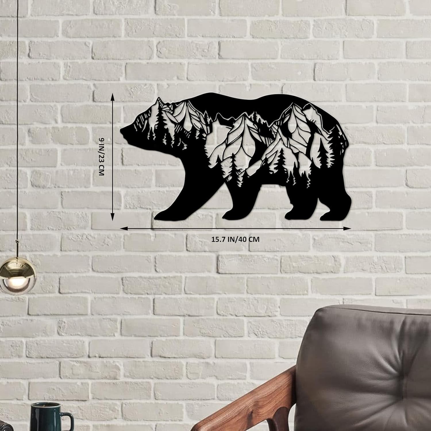 Metal Bear Wall Art Rustic Forest Wildlife Decor for Indoor Outdoor Use