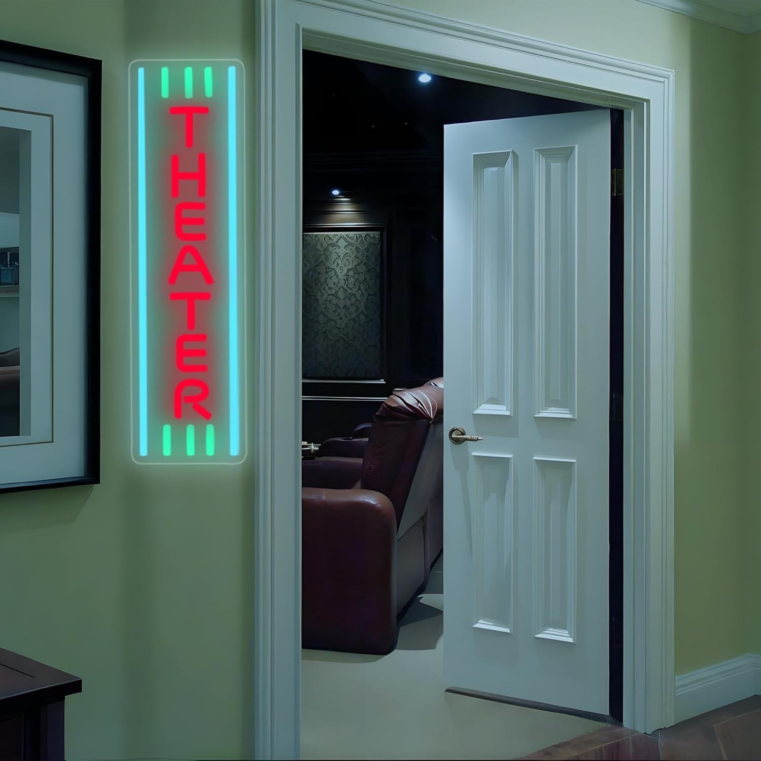 Theater Neon Sign Dimmable LED Movie Night Signs for Wall Decor Home Theater …