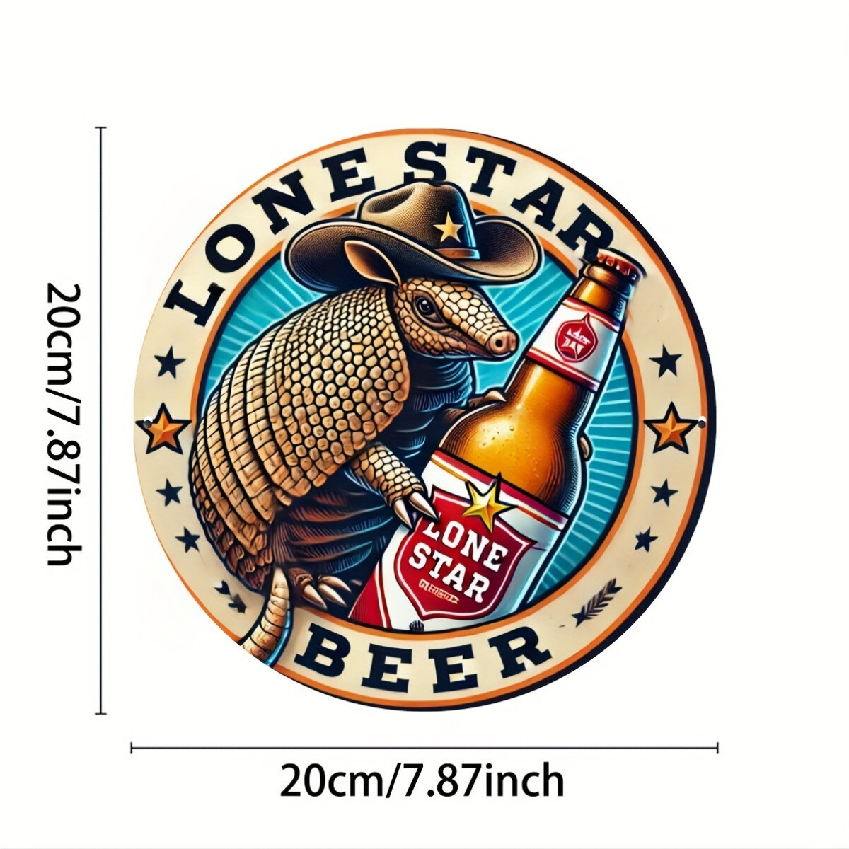 1pc Lone Star Beer – themed Western – style Aluminum Tin Metal Signs, 8×8 Inches