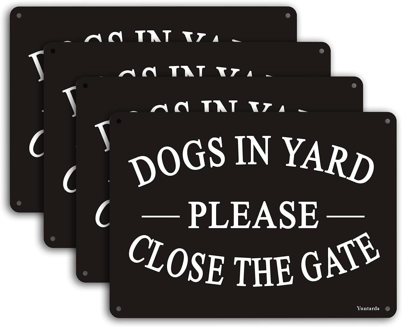Reflective Warning Sign for Dogs in Yard, 10×7 Inch Metal with Pre-Drilled Holes