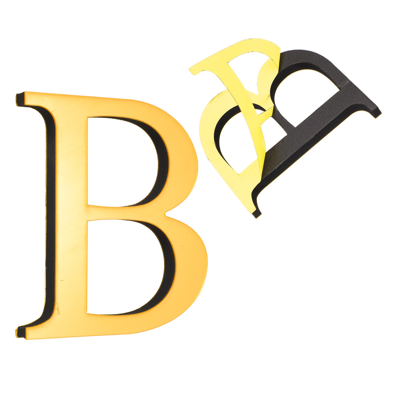 4″ House Letters Acrylic Adhesive Mailbox Door Letter Stickers (Gold Letter B)