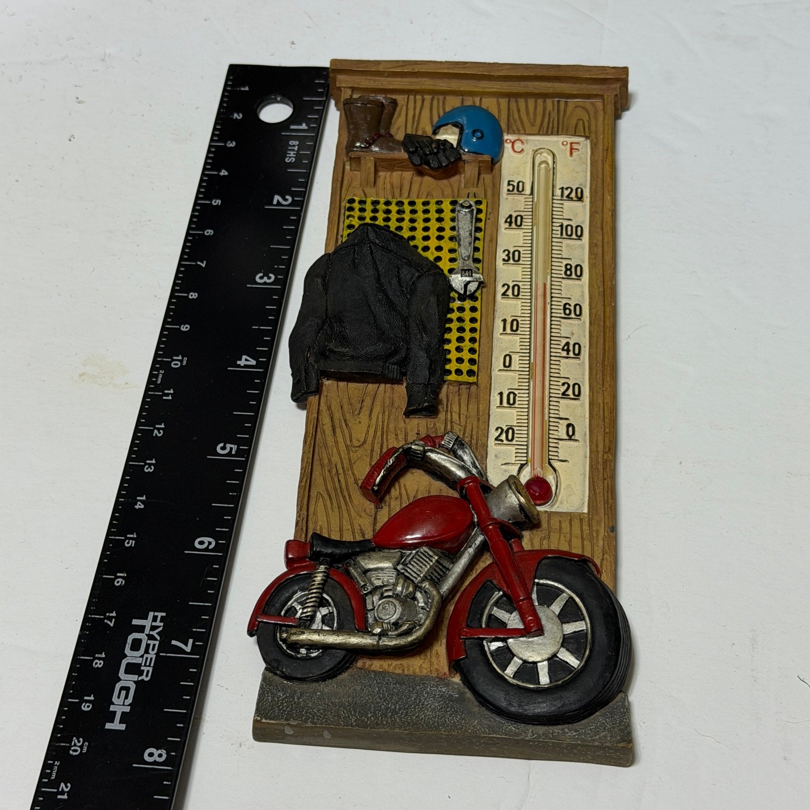 Vintage Motorcycle Wall Thermometer Spoontiques Garage Decor Hanging