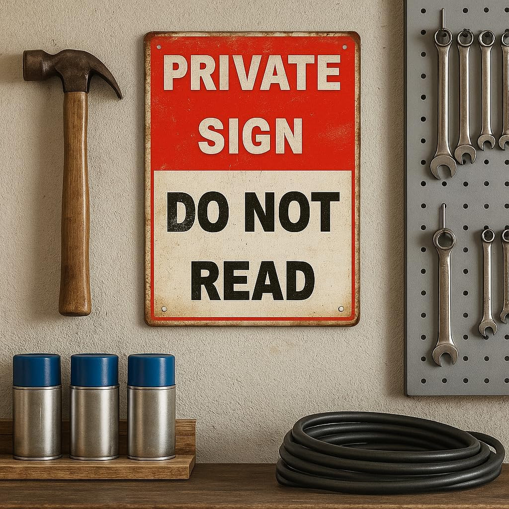 Funny PRIVATE SIGN DO NOT READ Tin Sign – 12X8 Inch Vintage Metal Wall Decor