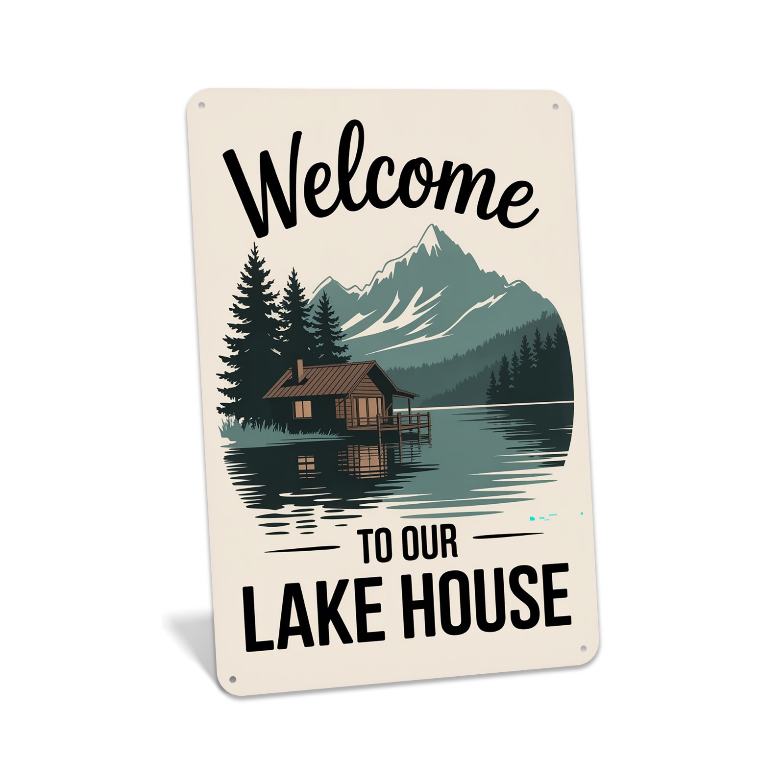 Welcome Lake House Metal Sign, Lake Cabin Decor, Wall Art For Lake House