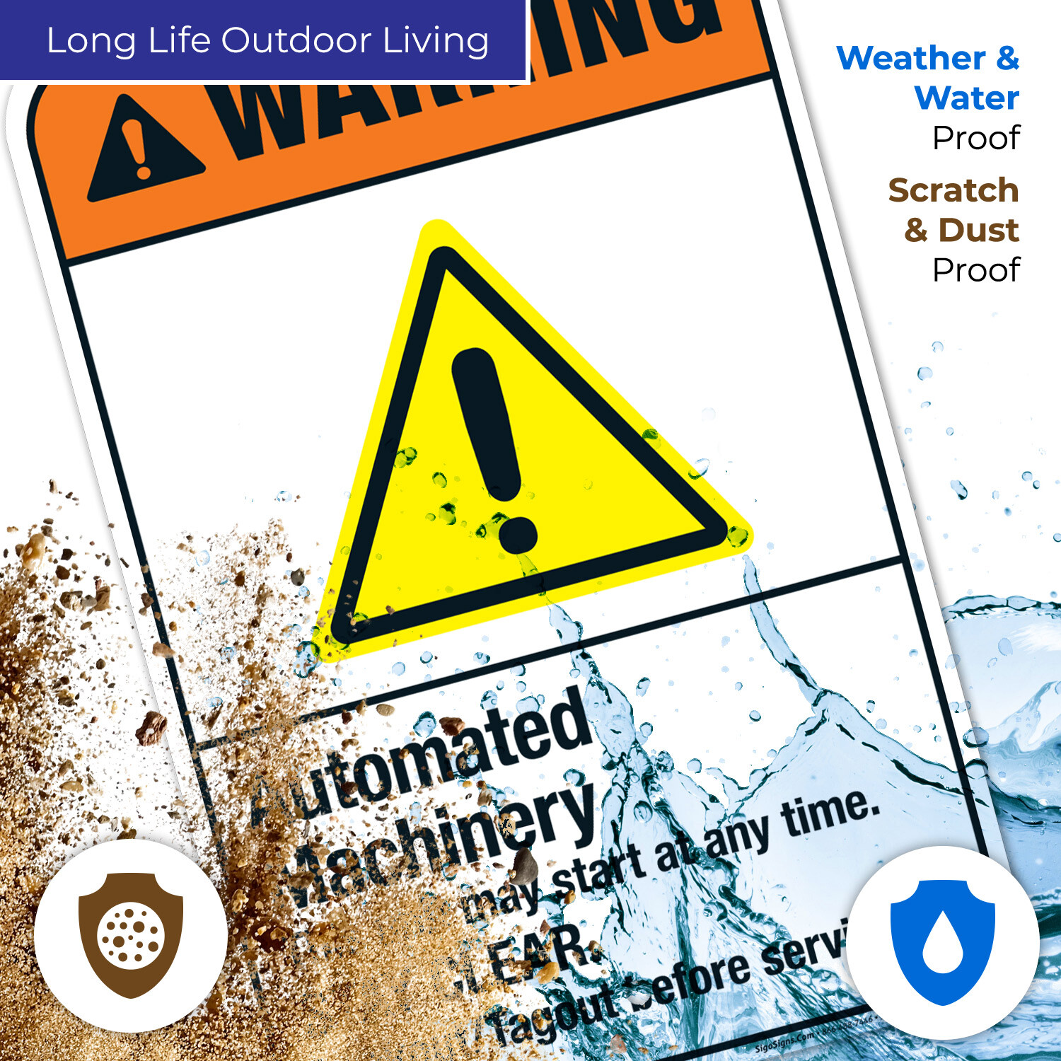 Automated Machinery This Unit May Start At Any Time Sign, ANSI Warning Sign,
