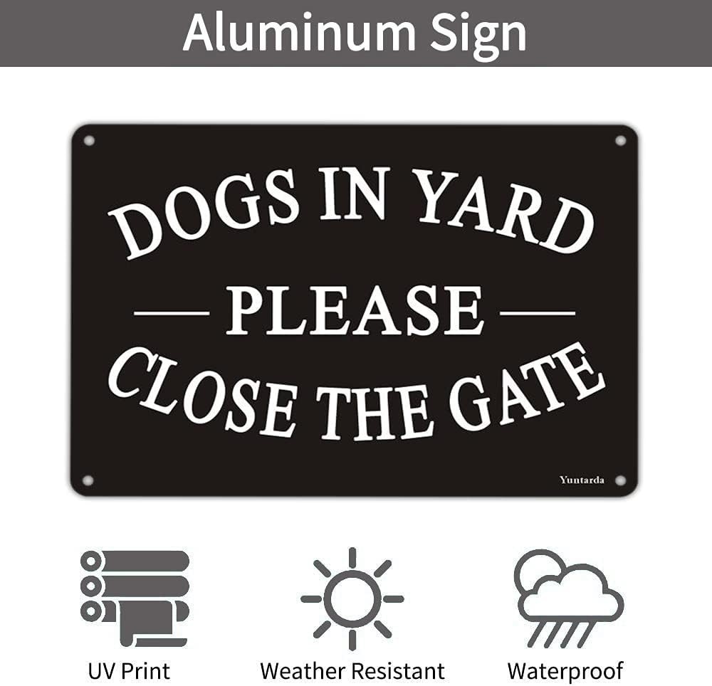 Reflective Warning Sign for Dogs in Yard, 10×7 Inch Metal with Pre-Drilled Holes