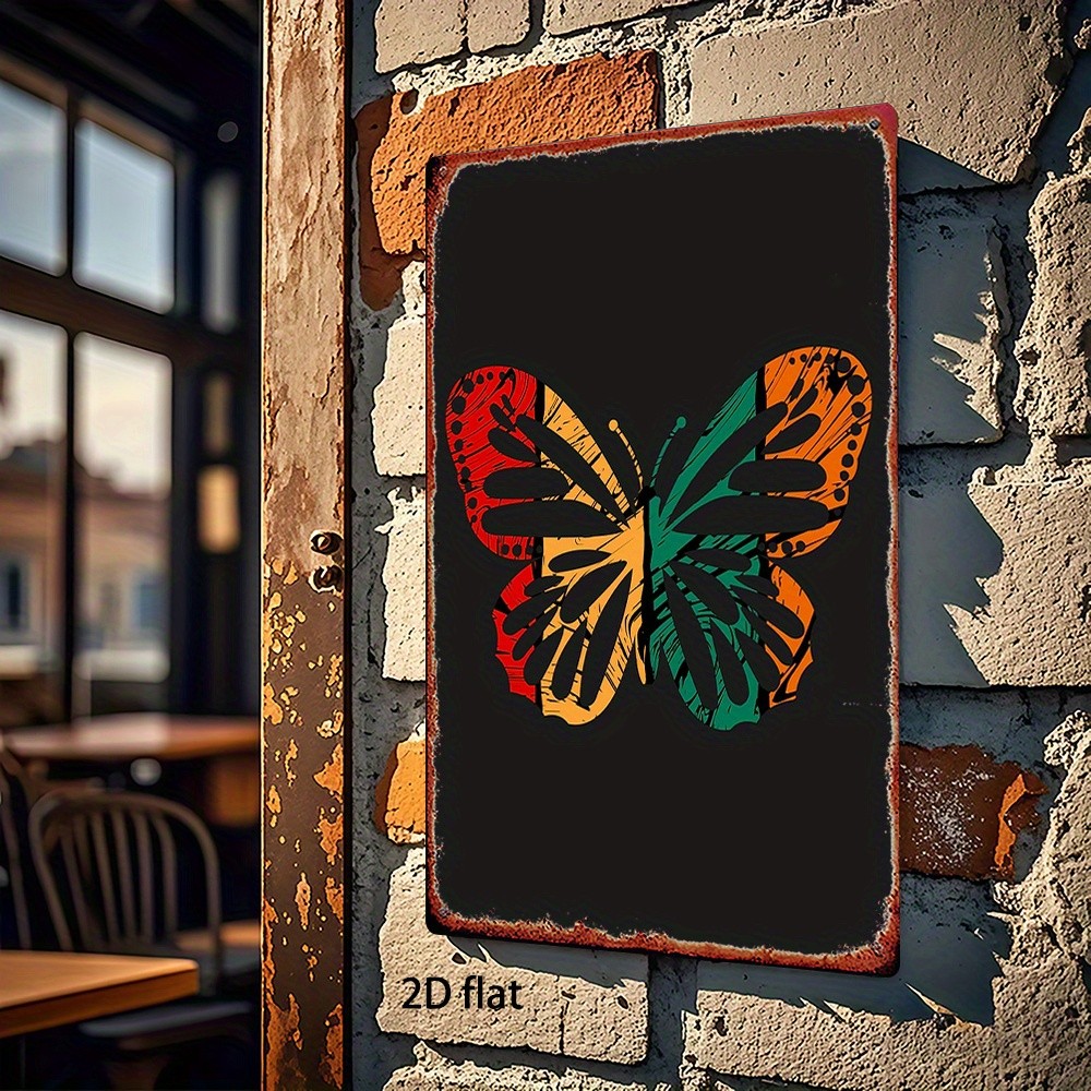 Metal Butterfly Sign 8×12 Inches Wall Decor