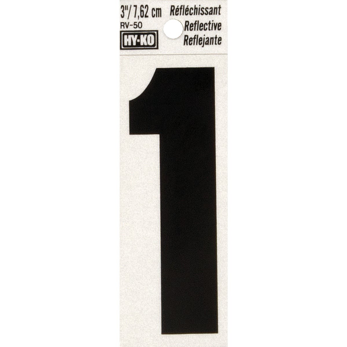 Hy-Ko Vinyl 3 In. Reflective Adhesive Number One RV-50-1 Pack of 10 Hy-Ko