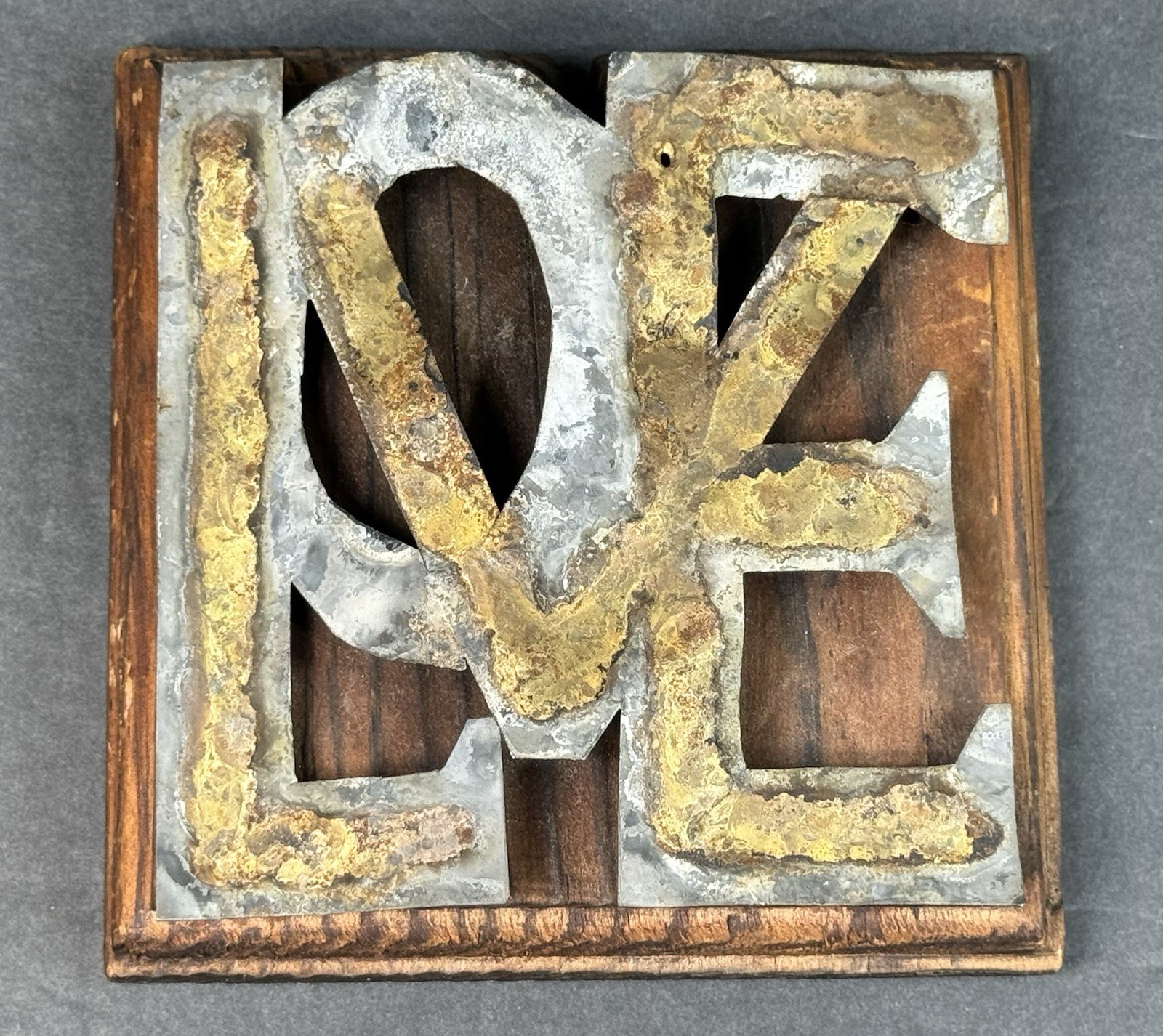 Rustic Industrial Metal “LOVE”Wall Art