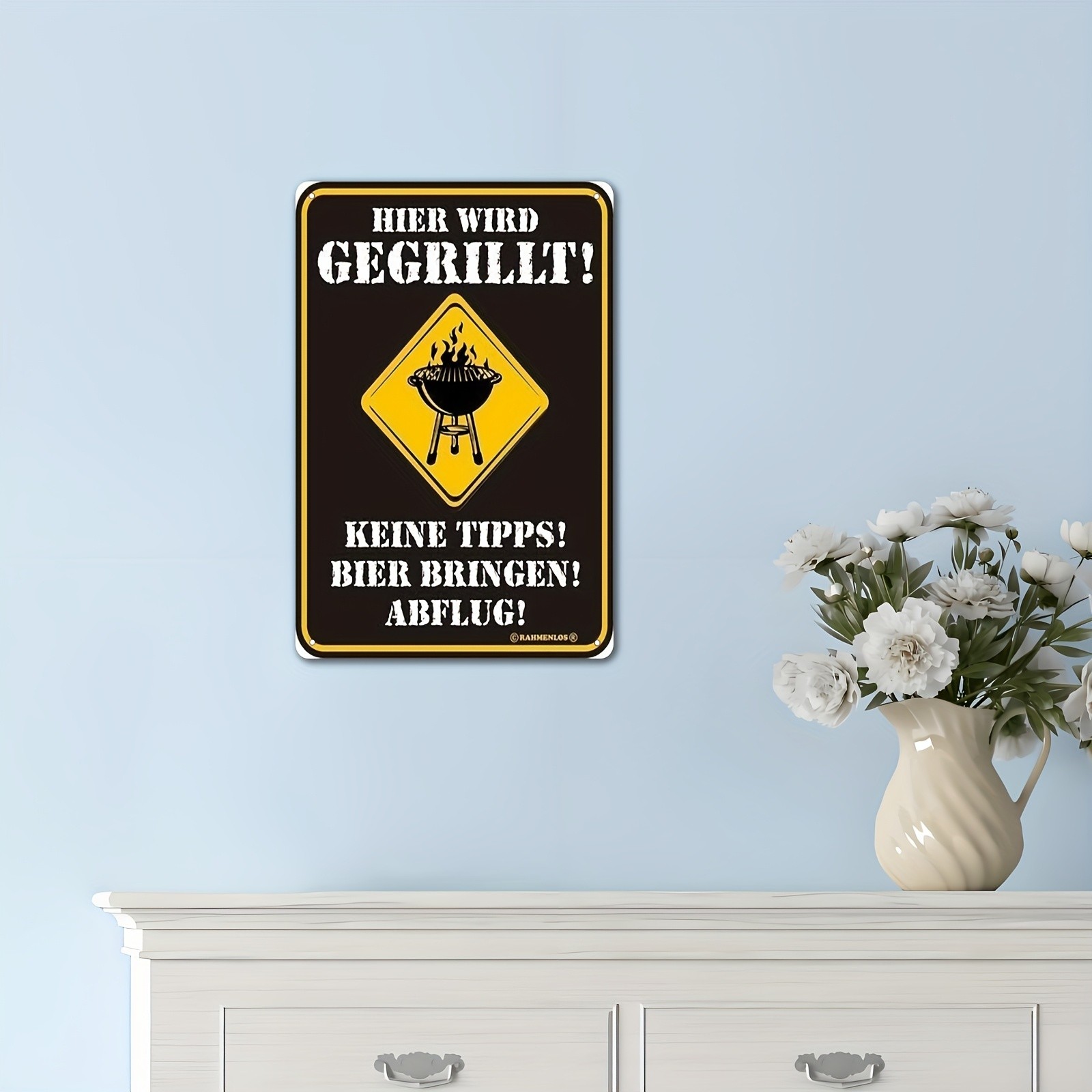 Metal Sign GRILLING HAPPENS HERE 20*30Cm/8*12In Unframed