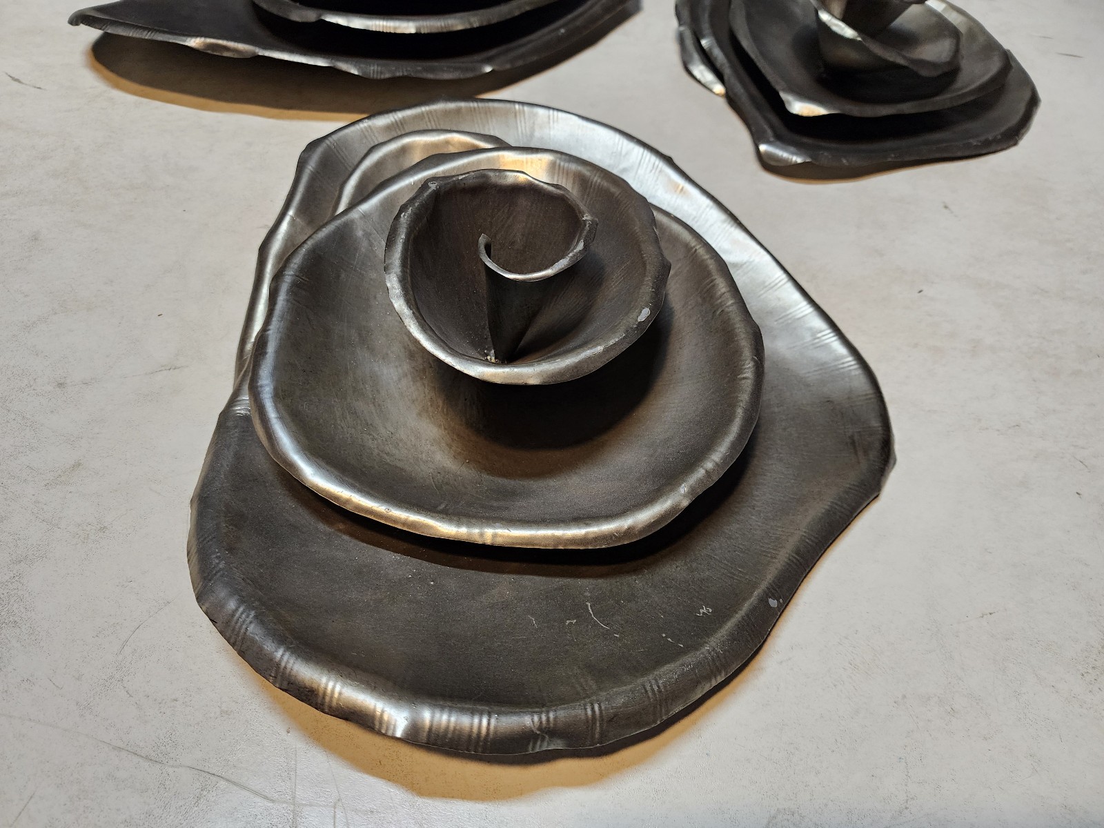 Uttermost 04184 Amalie Flower Metal Spiral Wall Decor 3 Piece Set Wall Decor