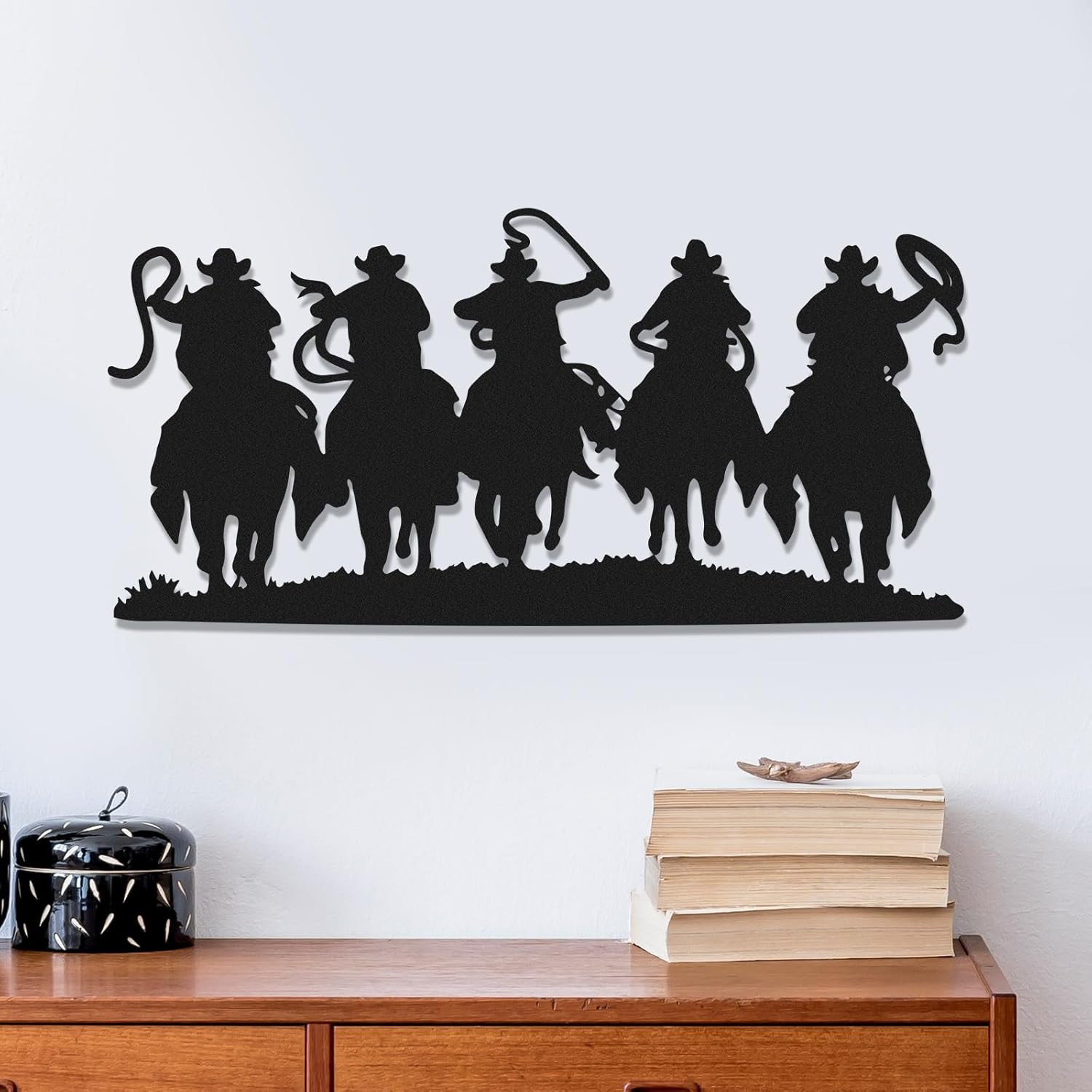 Western Decoration Vintage Metal Cowboy Wall Decor Silhouette Room Decor Hanging