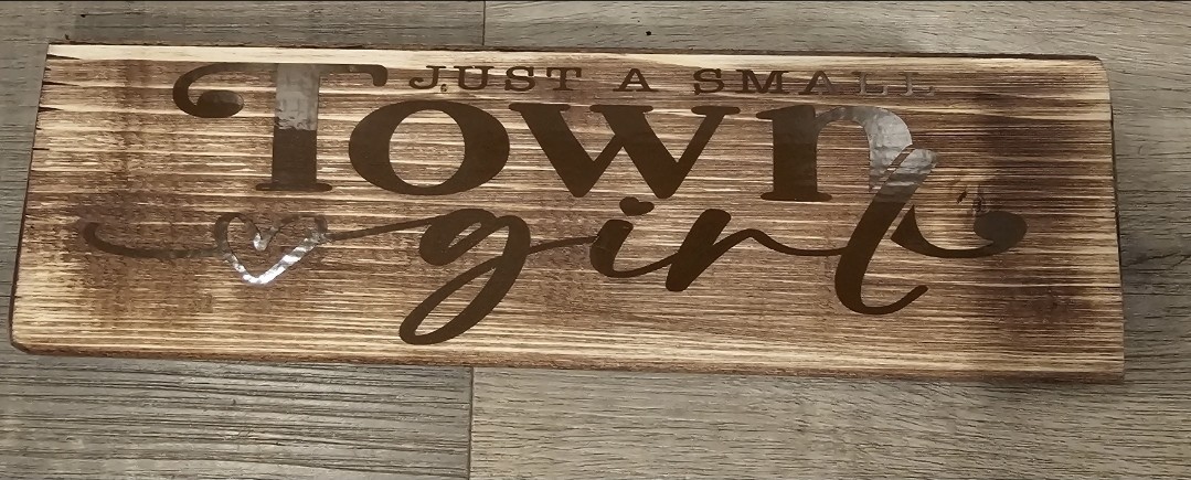 Rustic Wooden Sign Wall Art Decor for Farmhouse “Just A Small Town Girl”